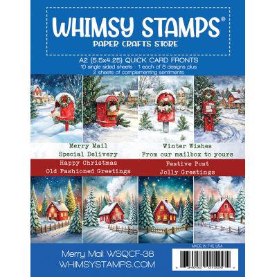 Whimsy Stamps Quick Card Fronts - Merry Mail